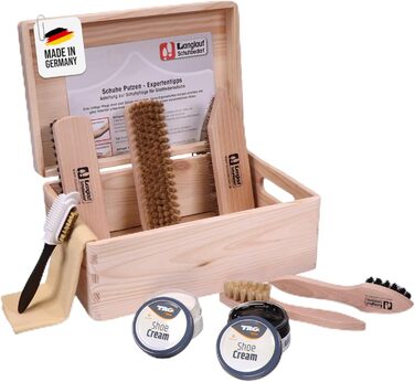 Cross-country ski shoe supplies. Ideal gift. Shoe polishing set, 9-piece. Shoe polishing box Verona I Shoe polishing set with box I Shoe cream set with box, shoe polishing sets box, shoe care set.