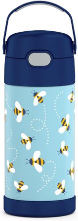 Термос Thermos Funtainer 340 мл, фіолетовий, 12 oz, блакитно-зелений, з декором бджілок