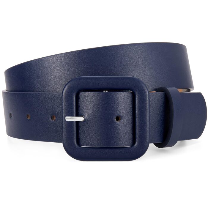 Жіночий шкіряний ремінь JasGood широкого крою, колір: темно-синій, 120 см (під талію 88-100 см)