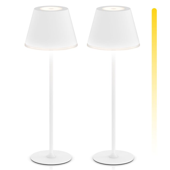 Світлодіодний акумуляторний настільний світильник Brandson з димером та сенсорним керуванням - рожевий (набір 2 шт.)