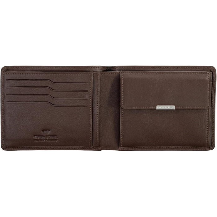 BRAUN BÜFFEL - Men's Wallet made from genuine cowhide Golf 2.0 - Slim card and cash holder with 4+3 card slots - Timeless classic wallet with coin pocket - Elegant Brown