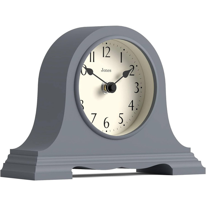 JONES CLOCKS® Speakeasy Table Clock | Classic Napoleon Hat Design | Contemporary classic style for desk, table, shelf or bedside table (Navy Blue)