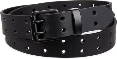 Чоловічий шкіряний ремінь Dickies з подвійними зубцями (42-44, чорний, перфорований)