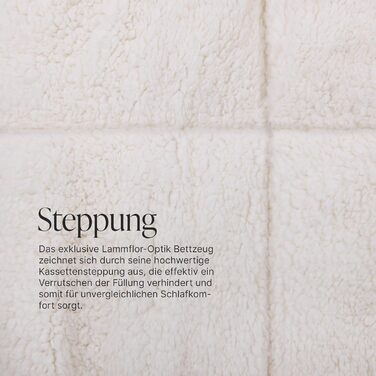 Bestlivings Duvet Cover Set - 135x200cm + 40x80cm Pillow - Lamb's Wool Look - Sherpa Fleece and Microfiber Side - Quilted Duvet (1400g Polyester Filling) - Öko Tex Sherpa - 135x200 cm + 40x80 cm