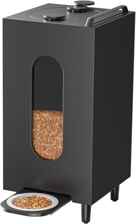 Автоматичний годівниця для котів та собак QLS, 20л, з мискою, чорна, 60 x 30 x 30 см