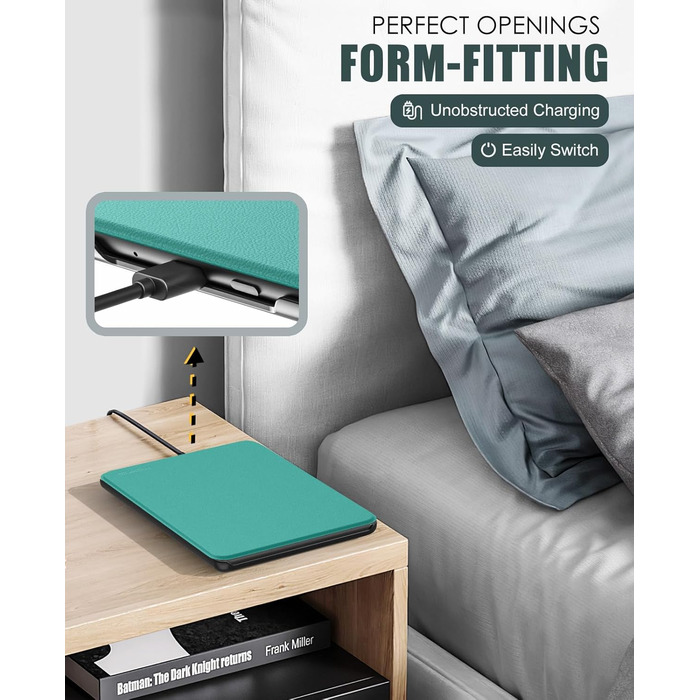 Чохол MoKo для Kindle Paperwhite 2024 (12-го покоління) та Kindle Colorsoft Signature Edition 2024, Jade Green (А-Jade Green), з авто-ввімкненням/вимиканням