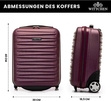 WITTCHEN Skyspeed Line: Великий валіза на колесах з ABS, для подорожей, з комбінаційним замком та телескопічною ручкою, 4 колеса, підходить для Lufthansa/Eurowings/Ryanair/Condor, колір каштанового дерева