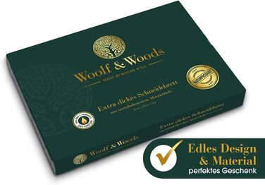 Дерев'яний обробний дошка Woolf & Woods з акціїї, великий, 35x25x3 см | Обробна дошка та сервірувальна таця | Екологічний, не оброблений
