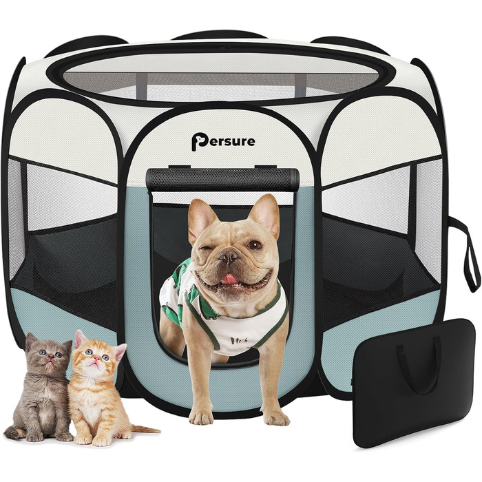 Клітка-загон для собак, цуценят та котів. Переносний загон для собак великих порід. Загон для собак в приміщенні та на вулиці. З сумкою для перенесення