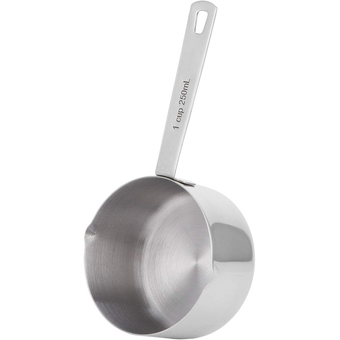 FBHappiness Stainless Steel 304 Measuring Cup, Metal Measuring Spoons, Baking Measuring Spoons with Scale, Cake Measuring Spoons for Kitchen, Household Scale (Size: 1/3 Cup 80 ml) (1 Cup 250 ml)