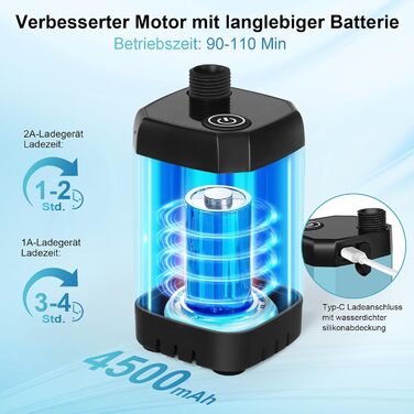 Портативна душова кабіна для кемпінгу AUTOPkio з акумулятором 4500mAh, водонепроникна IPX7, з дисплеєм, для відпочинку на природі, подорожей, миття автомобіля та тварин (блакитна)