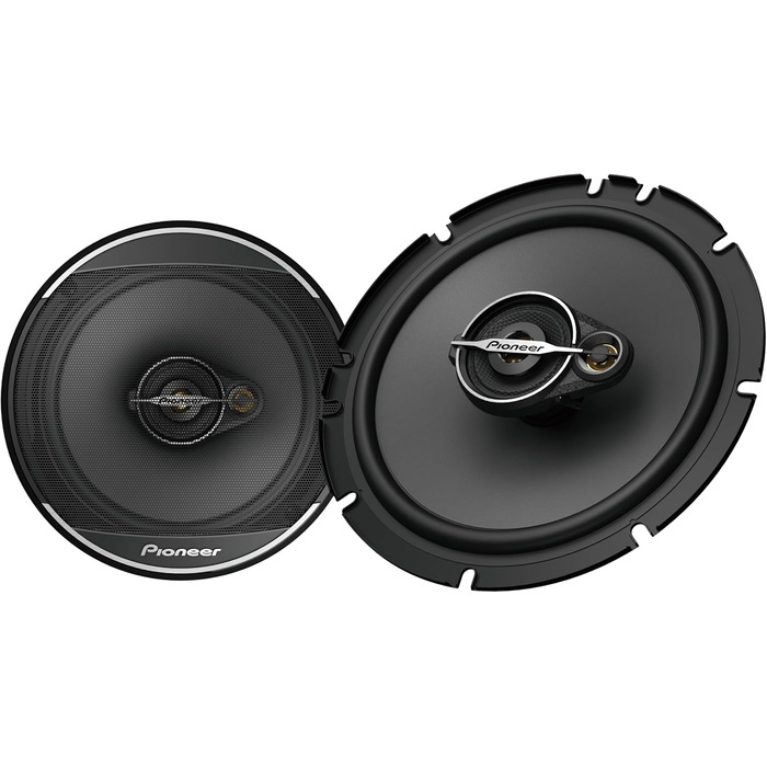 Автомобільна коаксіальна акустика Pioneer TS-A1671F 16,5 см, 3-смугові динаміки, комплект 2 шт (320 Вт макс., 70 Вт RMS), потужний звук, високий ККД, глибина встановлення 48 мм, виріз 144 мм, з ґратами