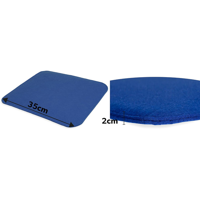 Набір з 4 фетрових подушок для стільців Sunnypillow 35x35 см, сині, для дому та вулиці