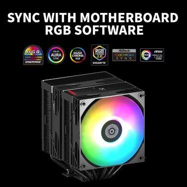 Кулер для CPU ENERMAX ETS-TD60D-ARGB: 2x 120mm вентилятор, гідравлічний підшипник, 4x Heatpipe, підтримка AMD AM5/AM4 та Intel LGA1851/1700/115x