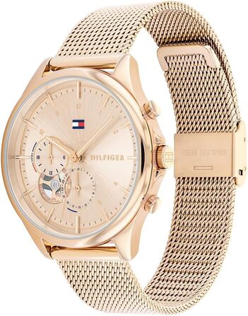 Годинник Tommy Hilfiger для жінок з багатоциферним циферблатом та браслетом з нержавіючої сталі (рожеве золото)