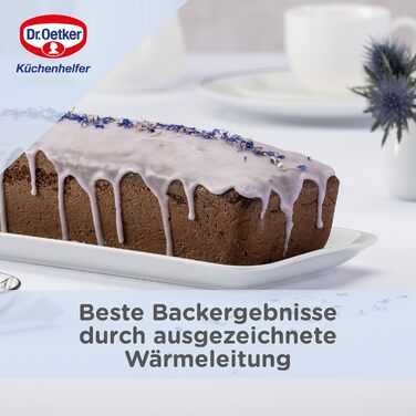 Dr. Oetker Casserole/Bread/Cake Pan, 30 cm Baking - Lovely Enamel, robust, with scratch-resistant enamel sealing, for juicy cakes and hearty breads, Quantity: 1 piece, Color: blue