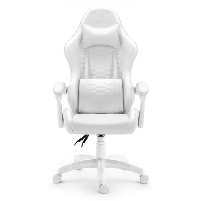 Ігрове крісло Hell's Chair HC-1000 White, біле, штучна шкіра