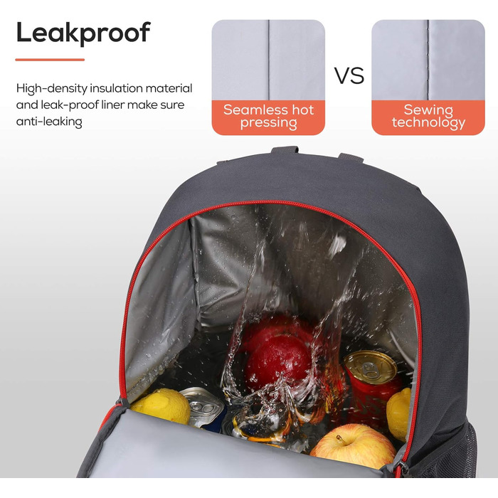 Cooler Backpack 25L Waterproof Cooler Backpack Ultralight Backpack for Picnic, Camping, Hiking, BBQ