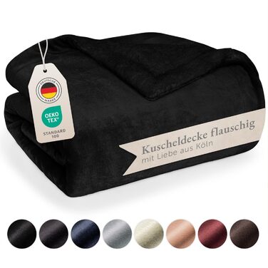 Плед з м'якої шерпи Blumtal Premium, 230x270 см, чорний - сертифікат Oeko-Tex