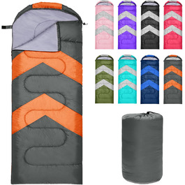 Zusentee 4-Season Sleeping Bag - Waterproof, Lightweight, Ultralight Sleeping Bag for Adults & Kids - Camping, Hiking, Travel (Dark Grey)