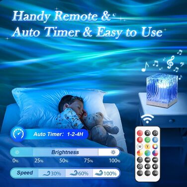 LED Star Projector, Northern Lights Lamp with 18 Lighting Effects, Night Light Sleep Aids, 15 Sound Machine, Northern Lights Lamp Remote Control Timer Star Projector for Kids, Adults, Party & Decor