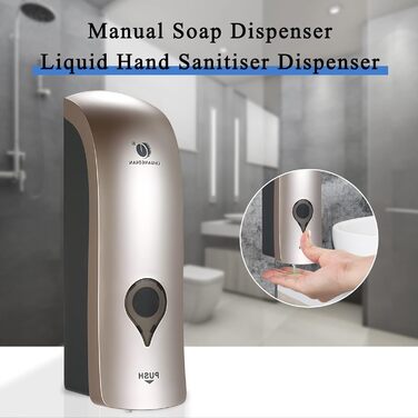 Настінний диспенсер для мила без свердління, 300 мл, ручний дозатор для гелю для душу/шампуню/дезінфікуючого засобу, дозатор для миючого засобу для душу, чорний/білий/золотий (шампань)