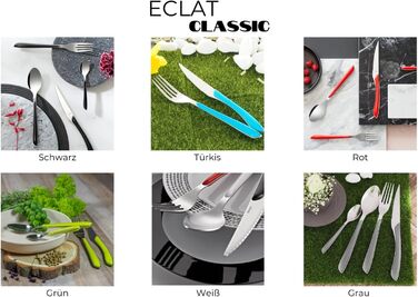 Amefa ECLAT Cutlery Set NATURE Brown Wood-Look Dining Cutlery 24-Piece for 6 People Stainless Steel, Rust-Proof, Plastic Grips with Wood-Look Finish, Dishwasher-Safe Cutlery Set for 6 People