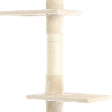 Котячий будиночок-крізьбаум Fudajo, 230–276 см, бежевий, з сизалю, 4 рівні