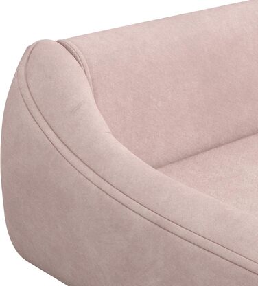 Диванчик для собак та котів PawHut з підлокітником, м'який лежак для домашніх тварин з дерев'яними ніжками, з подушкою, для собак середніх та великих порід, оксамит, 102 x 58,5 x 42,5 см (Рожевий)
