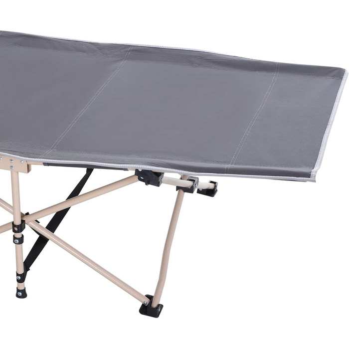 Розкладне ліжко для кемпінгу Outsunny з сумкою, сталевий каркас Oxford, 190 x 68 x 52 см (сірий)