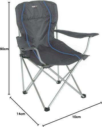 Крісло для кемпінгу High Peak Salou, темно-сірий/блакитний, 54x43,5x41/93 см