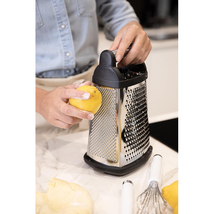 KitchenAid Чотиригранна тертка для сиру з нержавіючої сталі з шинковкою, теркою та зчищувачем цедри, 1 шт.