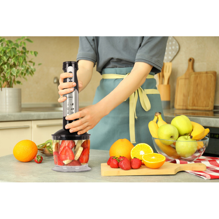 Мультифункціональний занурювальний блендер-подрібнювач Eldom BL250, потужний, 800 Вт, набір