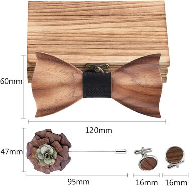 Набір краваток Mr.Van Holzfliege: краватка, запонки, брош, кишеньковий хустинка (чорний)