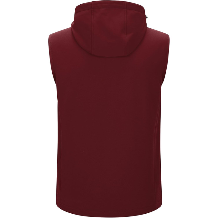 Чоловіча тепла жилетка-софшелл Weste 3XL, темно-червона, водонепроникна, з капюшоном, на блискавці