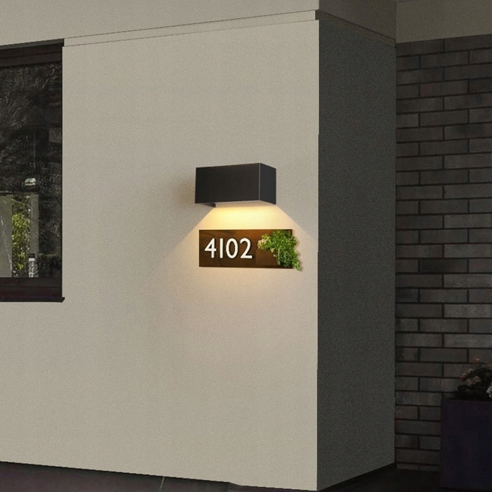 Стіна LED-бра 24W, зовнішній квадратний світильник (чорний), освітлення вгору-вниз