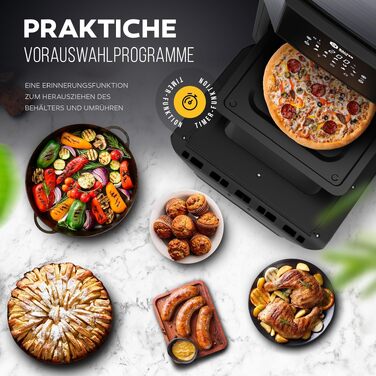 Мультипечі Airfryer Balter HL-1200 XXL: аерофритюрниця, міні-духовка та дегідратор 12л, 10 програм, чорна