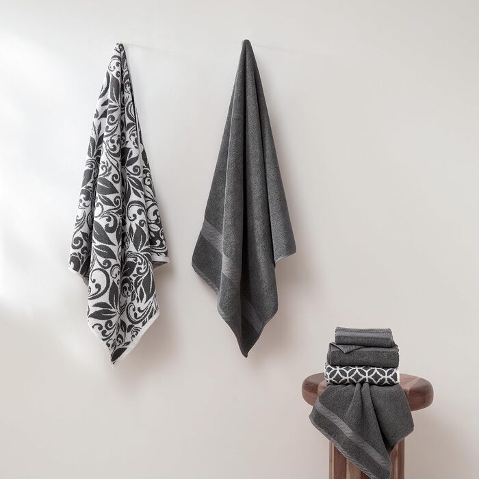 Набір рушників Modern Threads Trefoil Filigranes (6 шт.) з двобортів'яним дзеркальним жаккардом, 100% бавовна, преміум-якість
