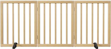 Бамбукове переносне захисне ґратка для собак Semiocthome, 3 секції, для дому, 61 см (H), розширюється до 140 см