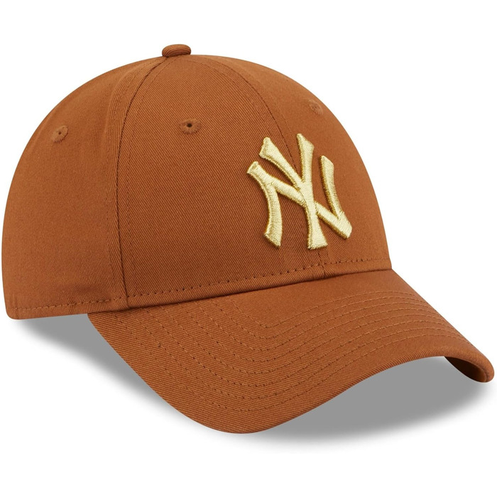 Шапка New Era New York Yankees з помпоном та в'язаним манжетом для жінок, колір: коричневий