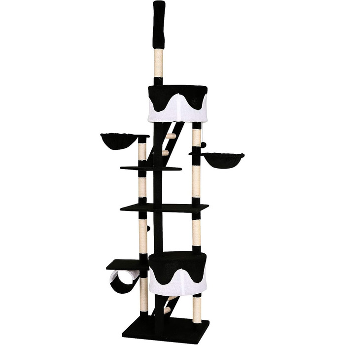 Дряпка для котів Lionto XXL з сизалю та плюшу, 230-250 см: комплектація з гамаком, тунелем, печерою та іграшками