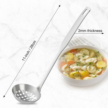 Набір кухонних аксесуарів Pleafind 4 шт. з нержавіючої сталі: ложка для супу, вінчик, шумовка, лопатка для воку
