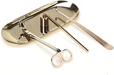 LUTAVOY Candle Accessory Set, Wick, Trimmer, Wick Dipper, Candle Snuffer, Storage Tray, 4 Pack Candle Care Set, Gift for Candle Lovers (CAG1 – Gold)