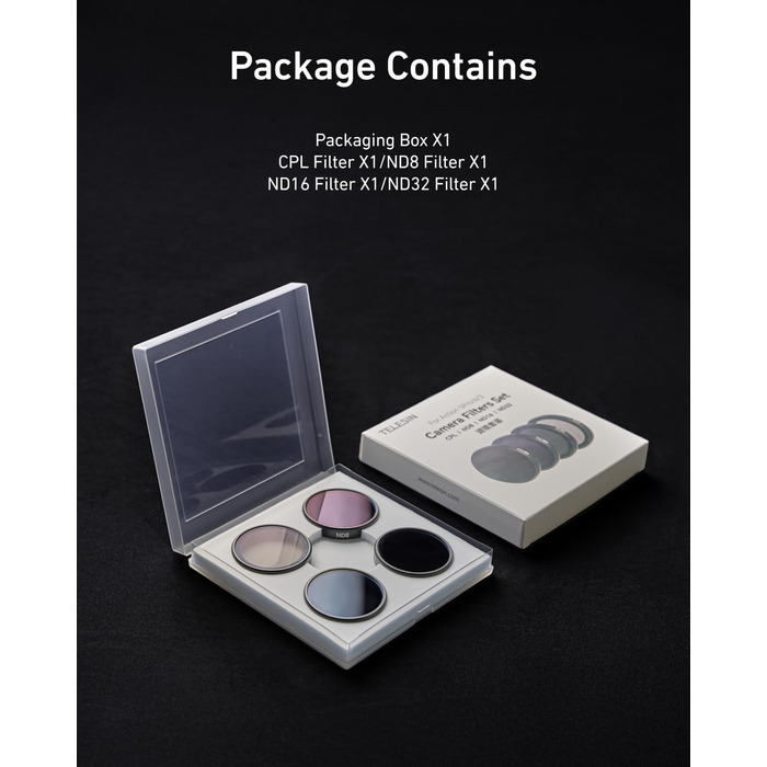 Набір фільтрів для об'єктива DJI Osmo Action 4/3/5 Pro: CPL, ND32, ND16, ND8