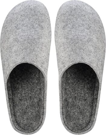 Фетрові тапочки ESTRO для чоловіків - теплі зимові тапочки з гумовою підошвою (45 EU, сірий)