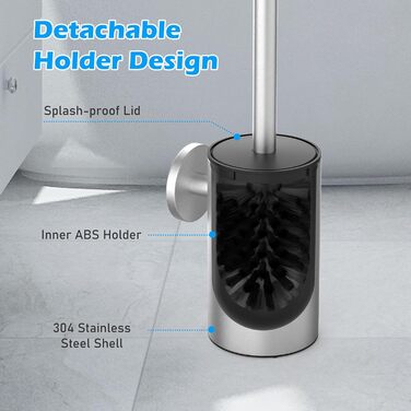 Набір для чищення унітазу з нержавіючої сталі 304, комплект з 2 насадками (круглі, срібні)