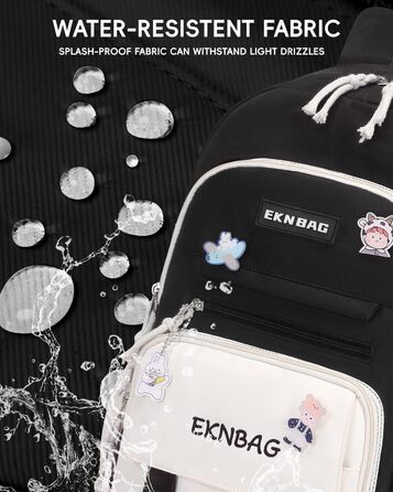 Рюкзак Tanou для дівчаток, шкільний набір: рюкзак, сумка через плече та пенал, чорний