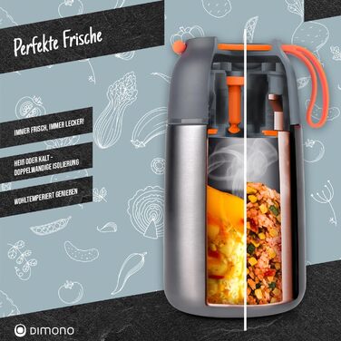 Ланч-бокс Dimono® з нержавіючої сталі, 700 мл - контейнер для їжі на виніс