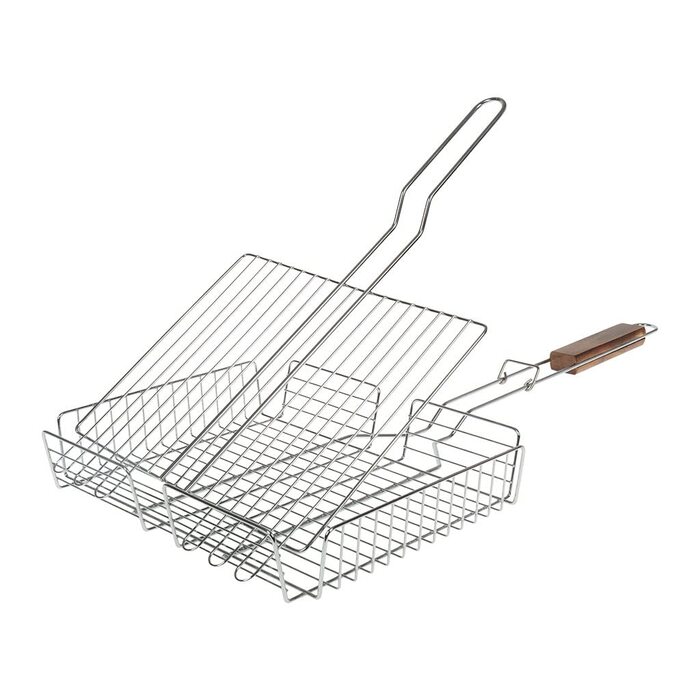 Grillroste I LOVE BBQ для гриля та смокера: регульований, 31x23 см, хром сталь