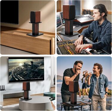 Підставки для акустики 30 см (12 дюймів) з дерева - міцні Hi-Fi підставки для домашнього кіно, універсальні підставки для колонок на полиці з можливістю засипання піском (набір 2 шт.)